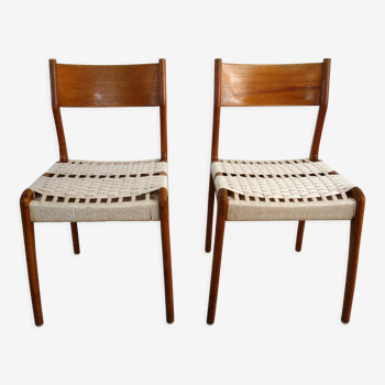 Paire de chaises vintage Havana par Consorzio Sedie Friuli, Italie 1960