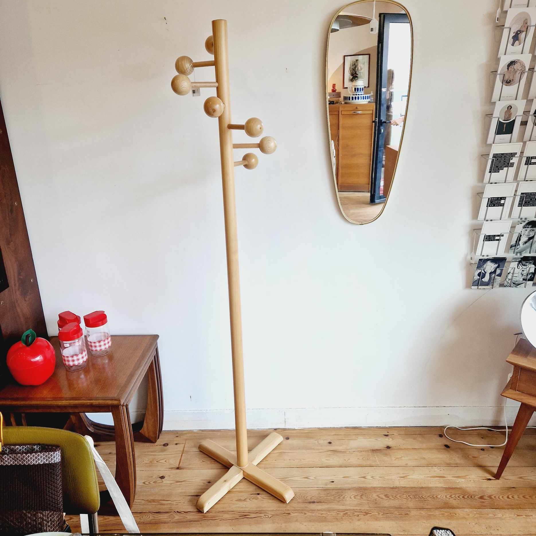 Wooden coat rack