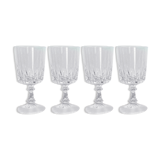 Lot de 4 verres à eau cristal d'arques modèle louvre
