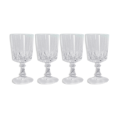 Set of 4 Crystal Water Glasses of Arques model Louvre