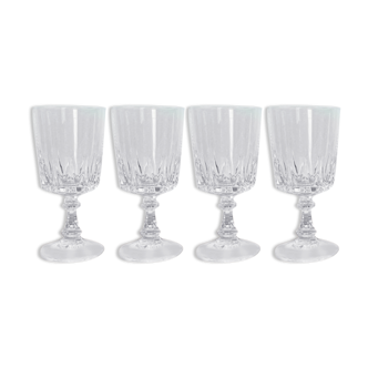 Set of 4 Crystal Water Glasses of Arques model Louvre