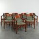 Set of 8 Art Nouveau/Jugendstil dining chairs with suede upholstery