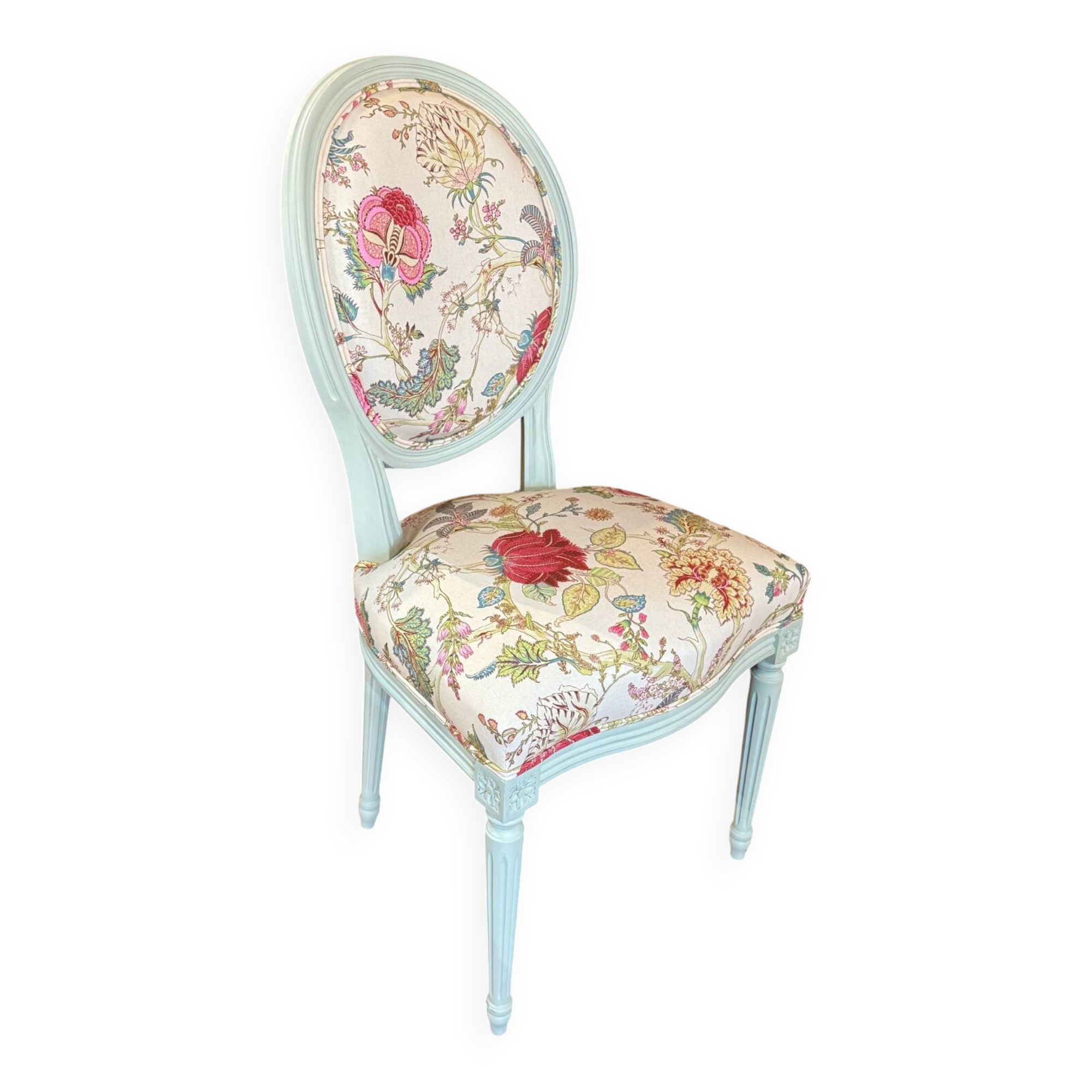 Louis XVI style medallion chair – traditional upholstery