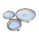 Set of 3 dishes in varnished pyrity sandstone, cream and brown