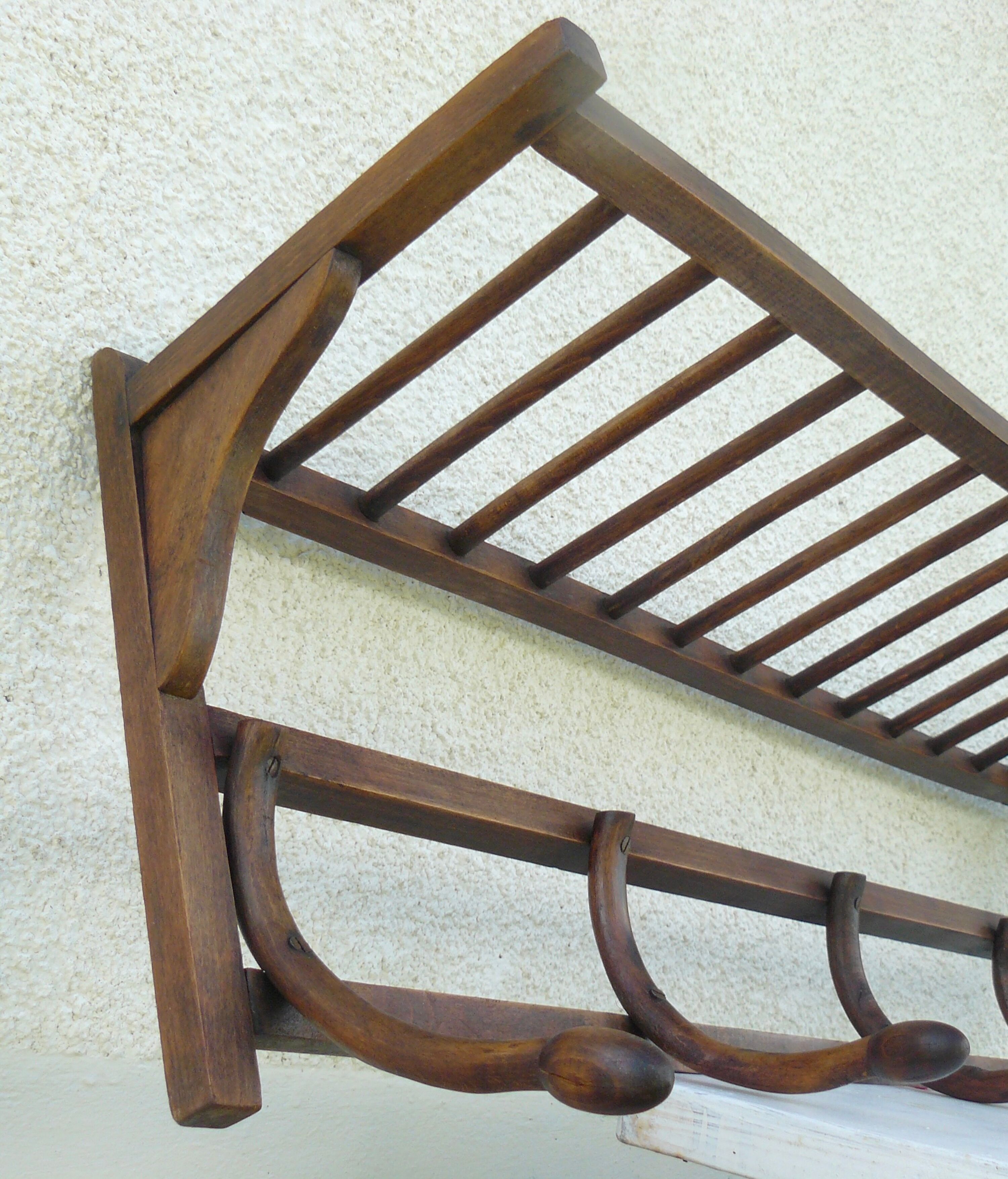 Shelf coat rack vintage hat holder 1940-50