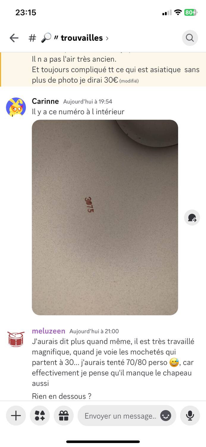 Large numbered Asian vase