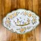 Green and white art deco dish