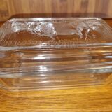 Vintage glass butter dish Pyrex Cow pattern