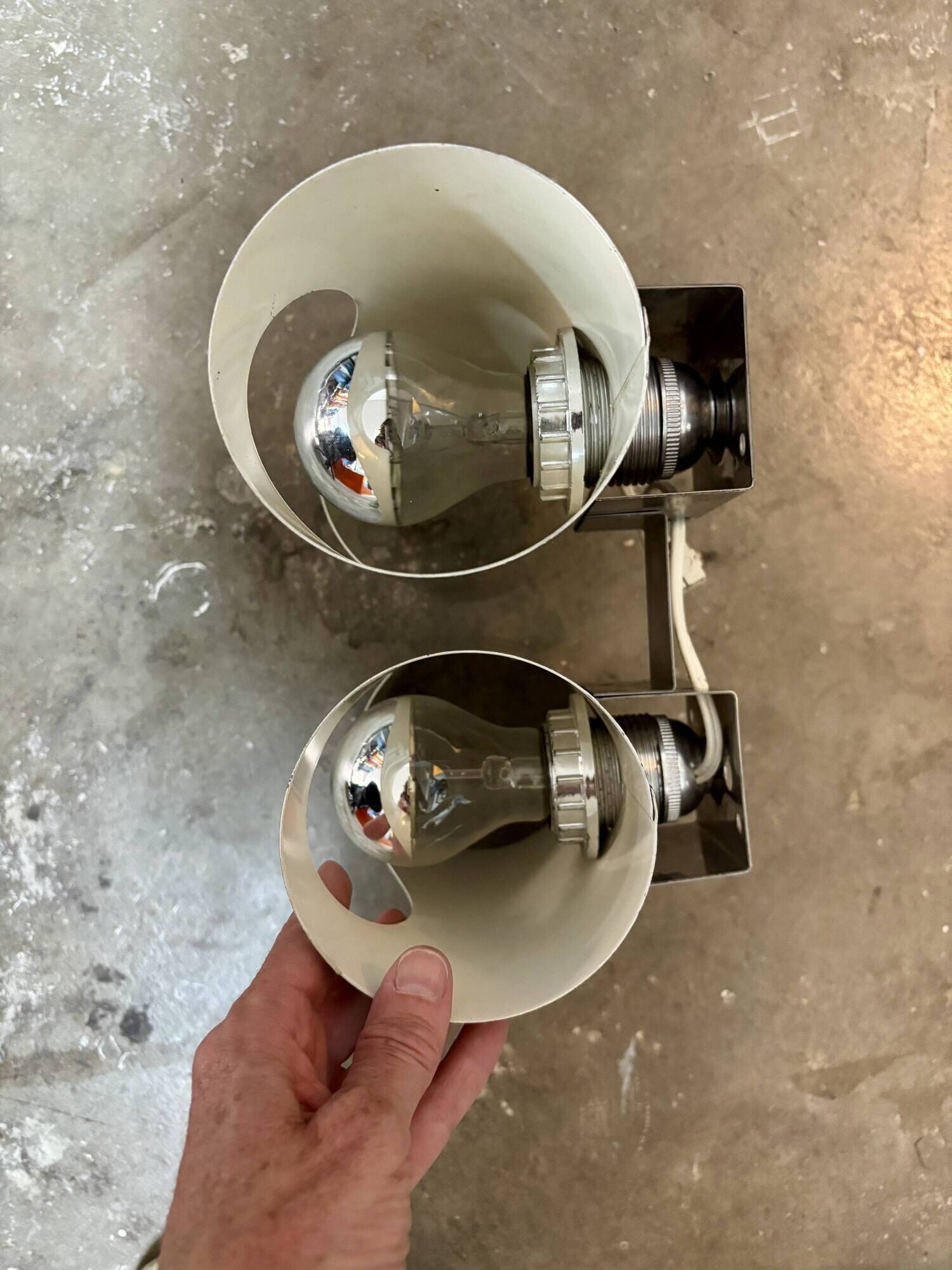 1970s chrome Space Age wall light