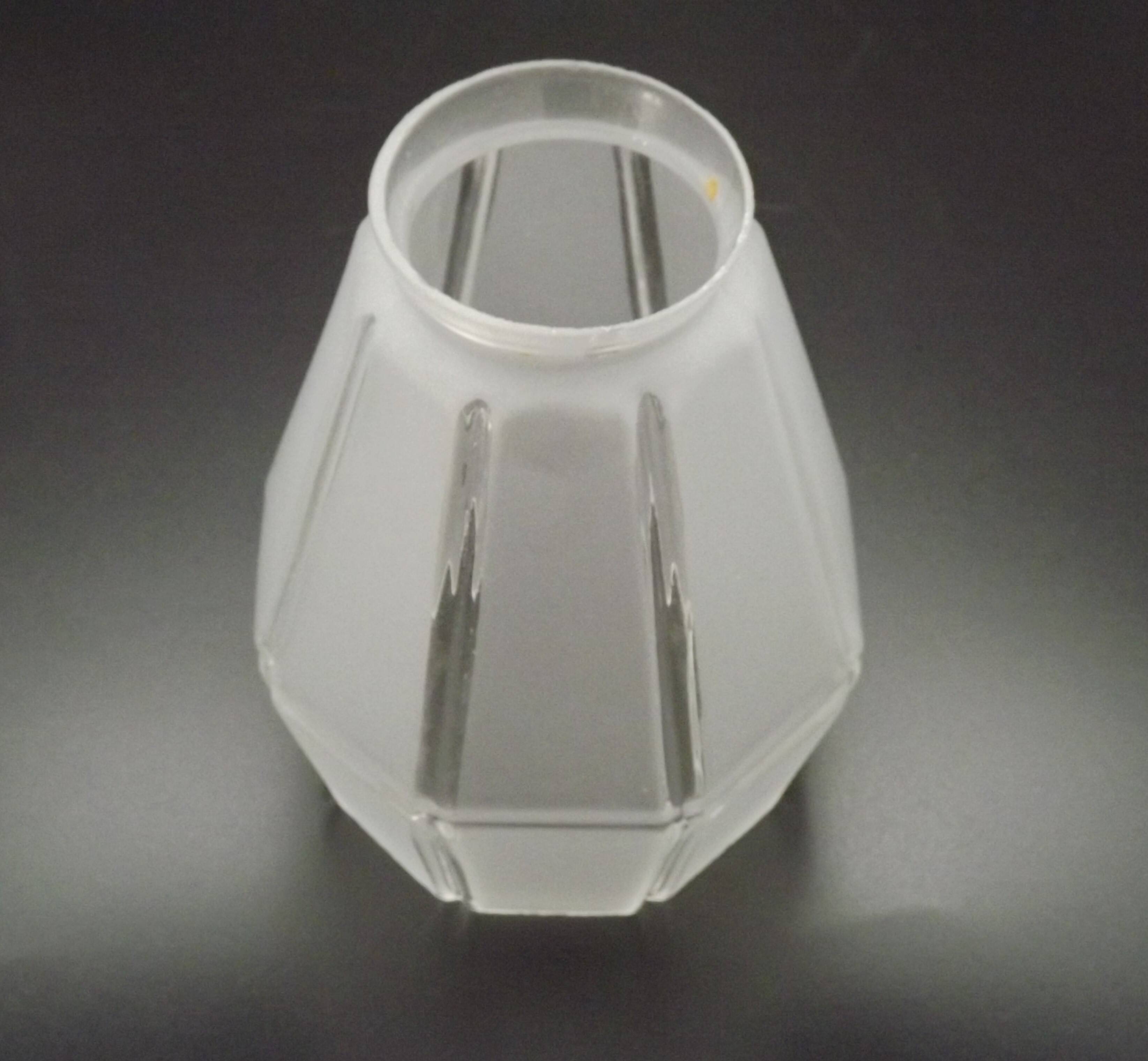 French Vintage Art Deco Replacement Shade With Grooved Abstract Design 0184