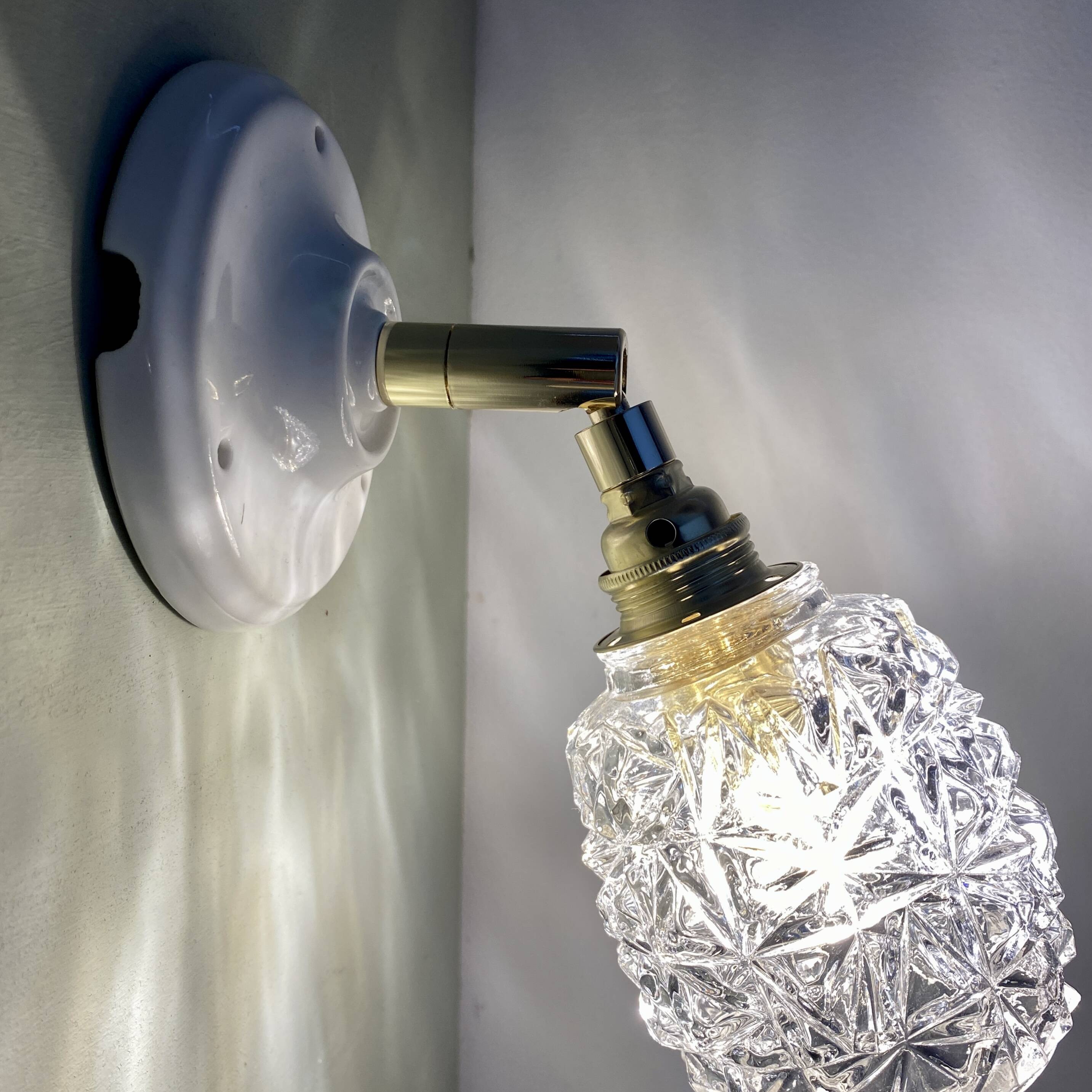 Vintage tulip wall sconce in molded glass