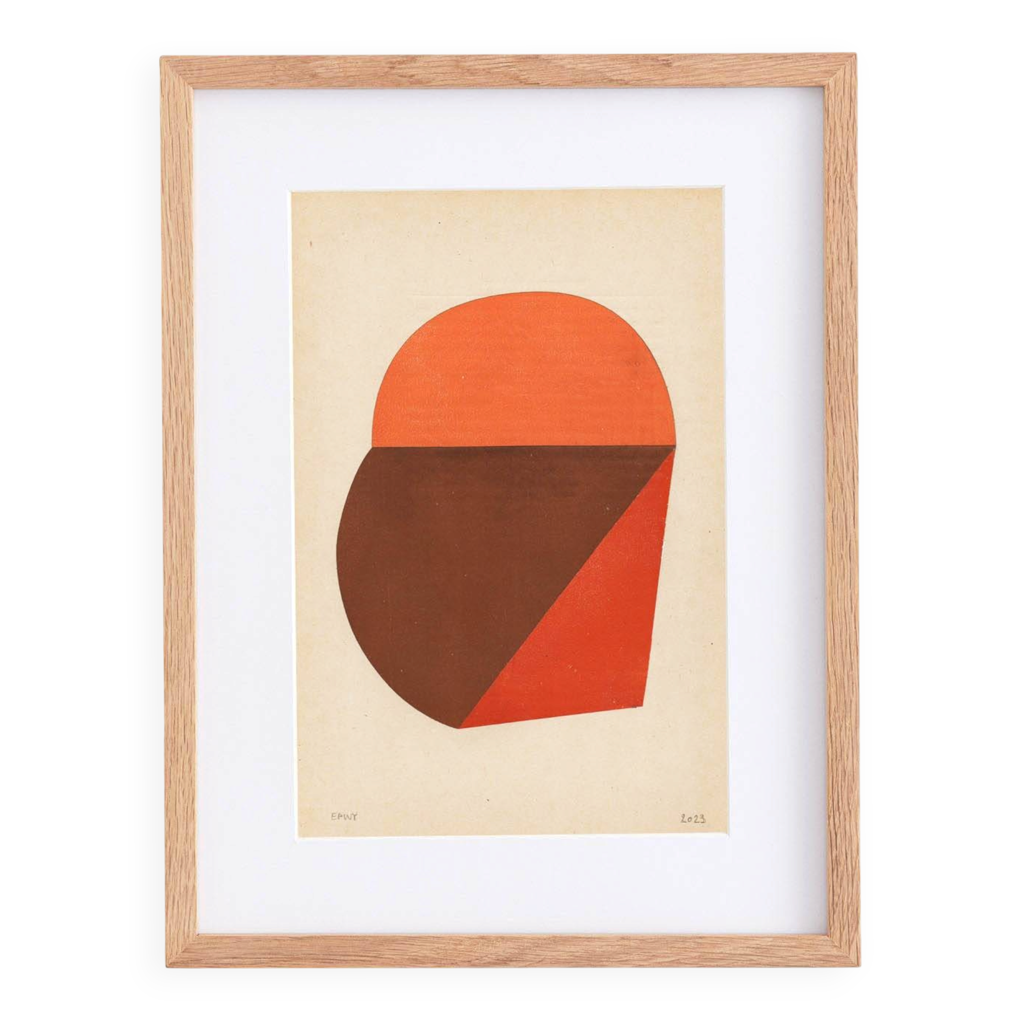 Collage sur papier ancien "Jac" signé eawy