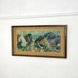 Swedish Oil on Canvas – “Fiskeläge” by Carl Berndtsson