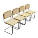 Set of 4 chairs Cesca B32 designed by Marcel Breuer design made in Italy