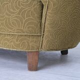 1960s, Danish 2-seater "Banana" sofa, furniture velour, beech wood.