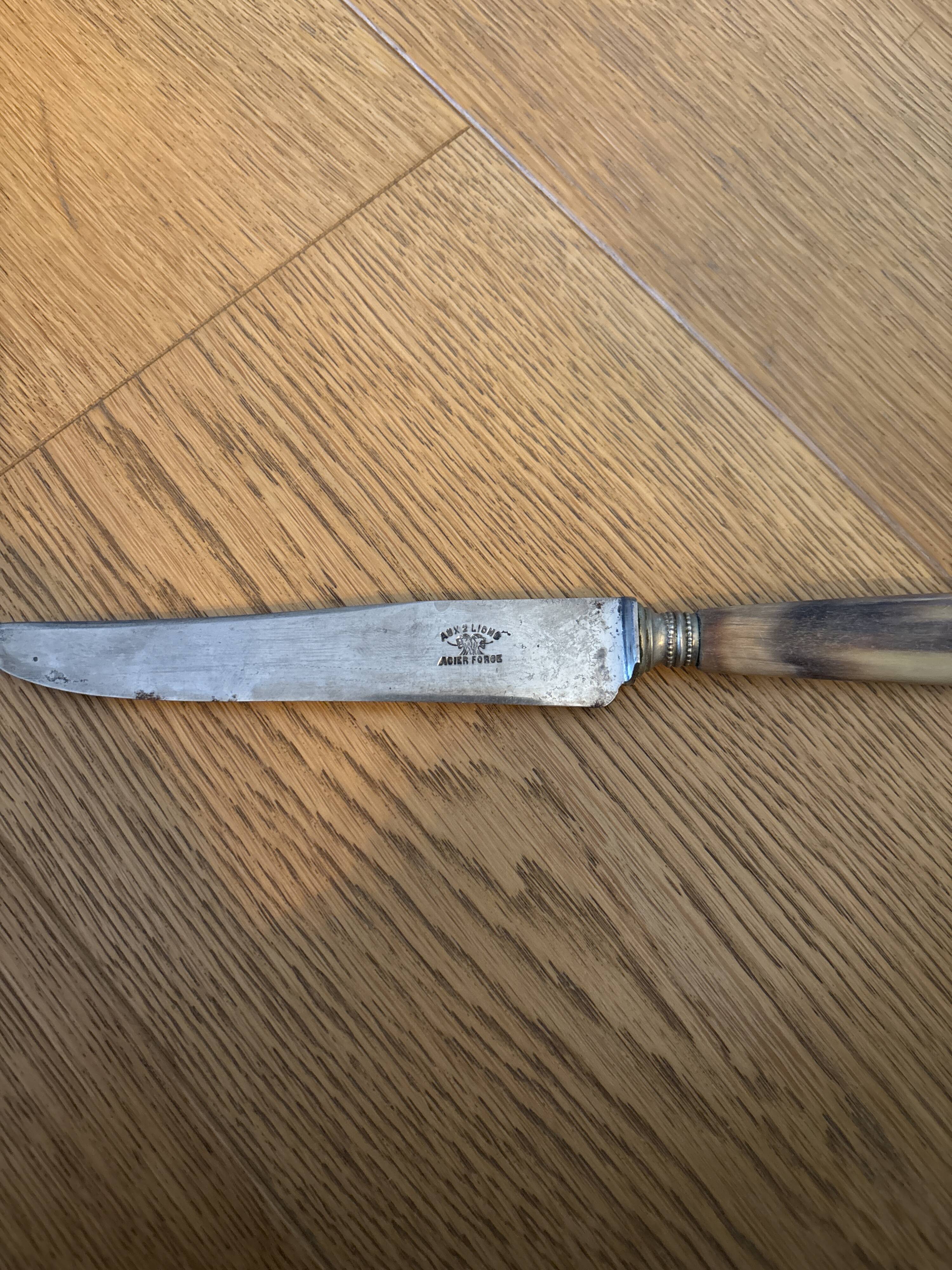 Knife with a forged steel bone handle