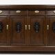 Large buffet with 4 doors in oak and mahogany - early 20th century
