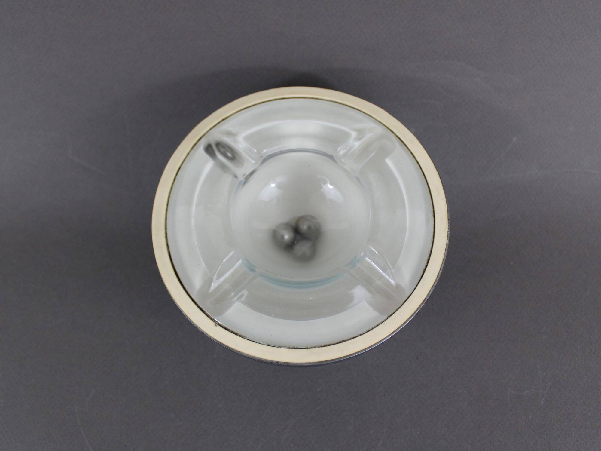 Puzzle ball ashtray design in vintage metal from the 70s
