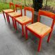 Lot of dining tables and 4 Vico Magistretti chairs from 1960.