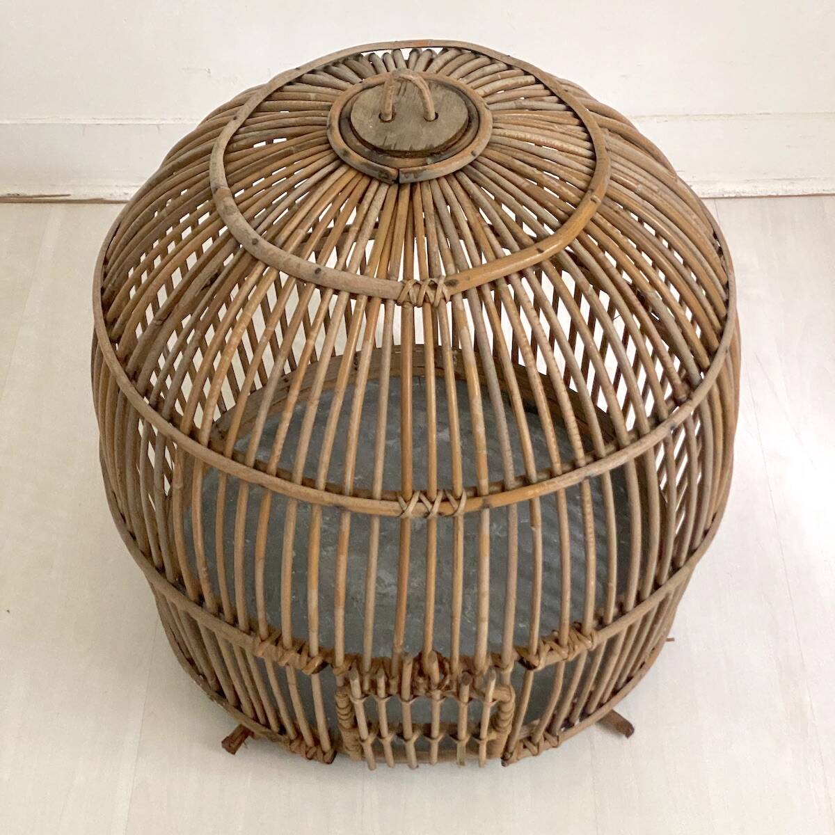 Vintage 60s rattan birdcage