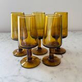 Set of 5 mouth-blown glasses
