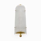 Pair of Art Dèco Style Italian Murano Glass and Brass Sconces