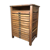 Oak craft cabinet has 13 drawers circa 40's / 50's