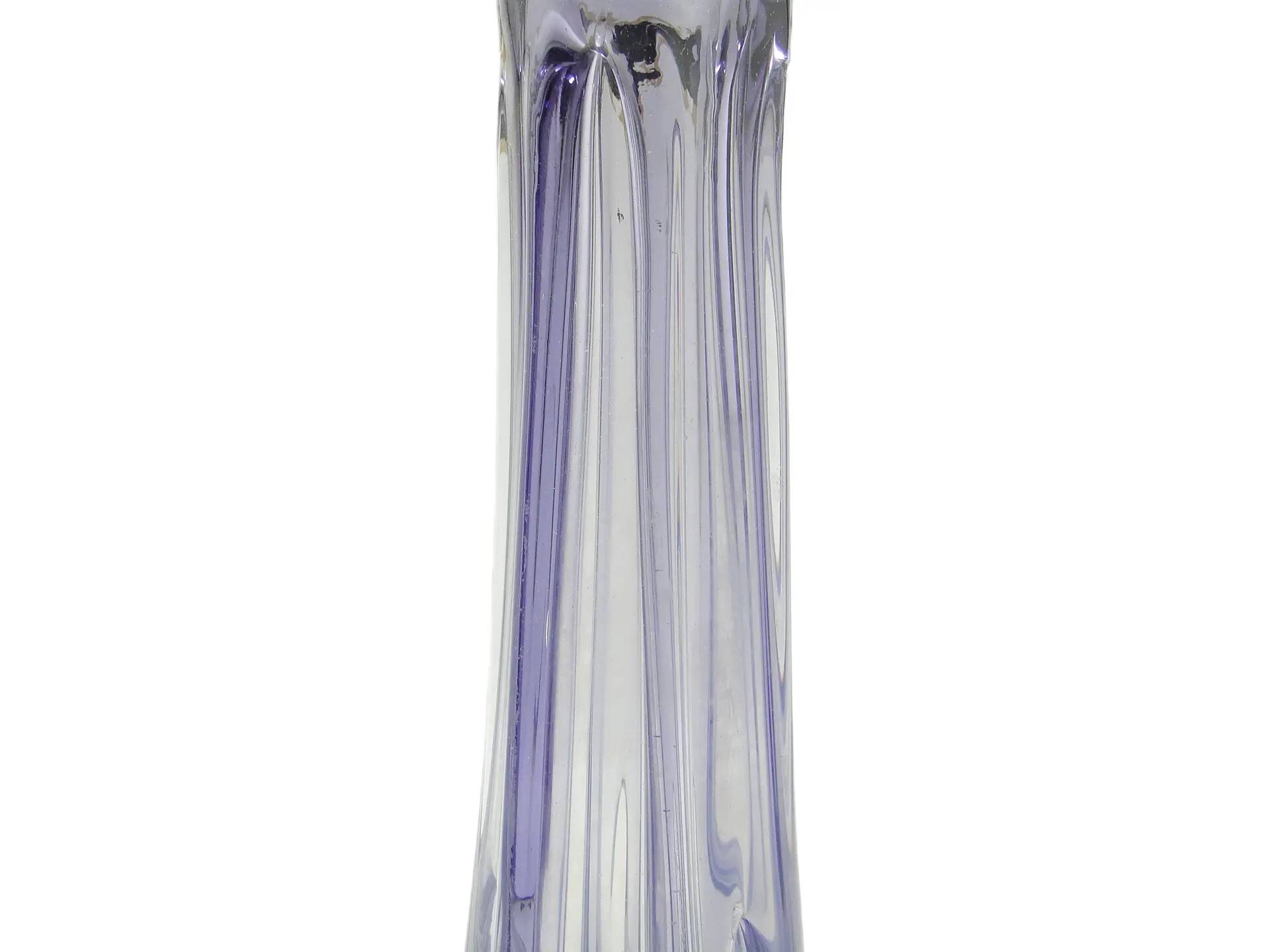 Glut vase, mid-century modern, violet glass, by J. S. Drost, Ząbkowice, Poland, 1970s.