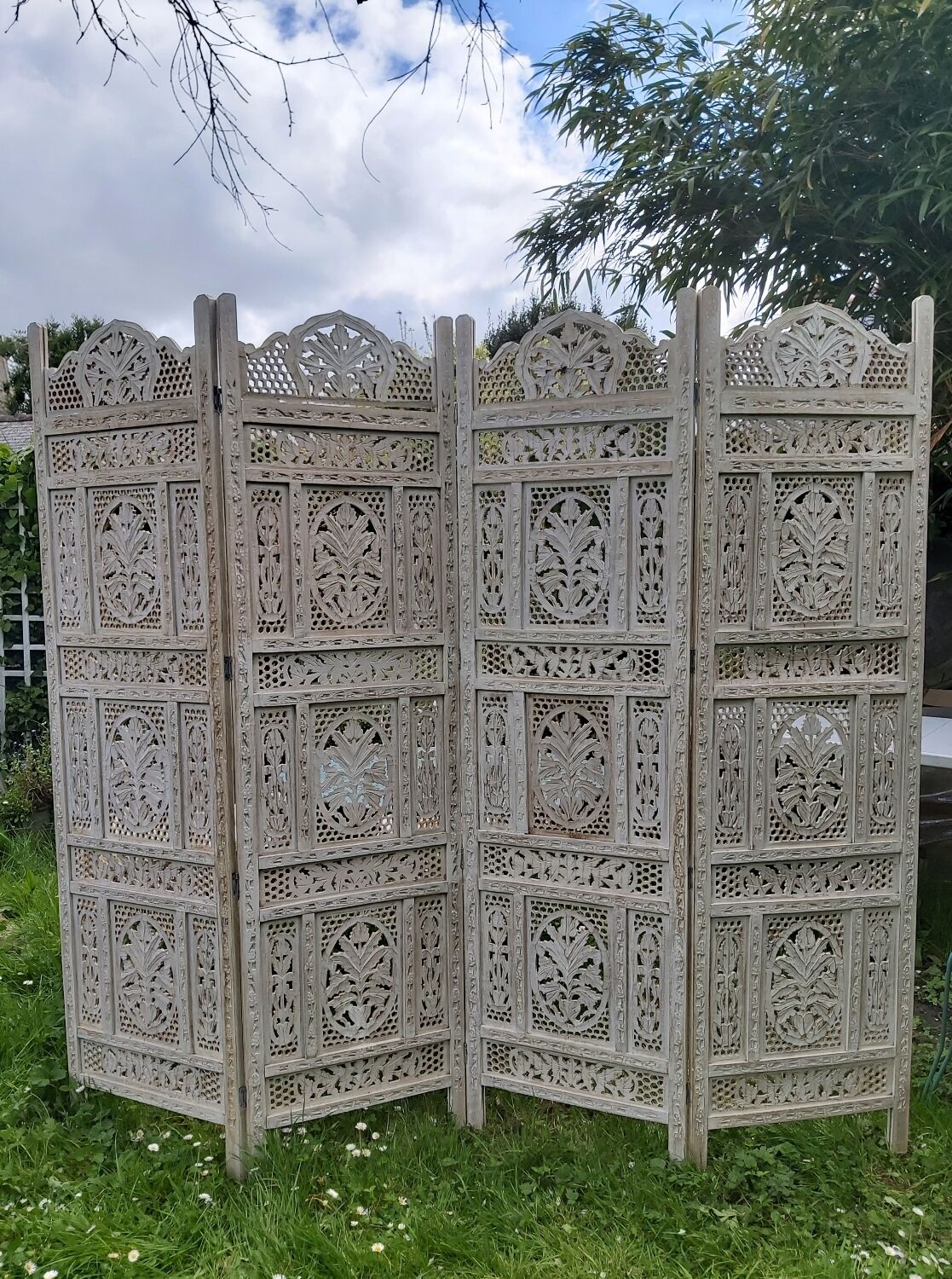 Carved wooden screen