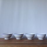 4 former bowls Sarreguemine - blue border