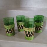 4 orangeade glasses with braided base