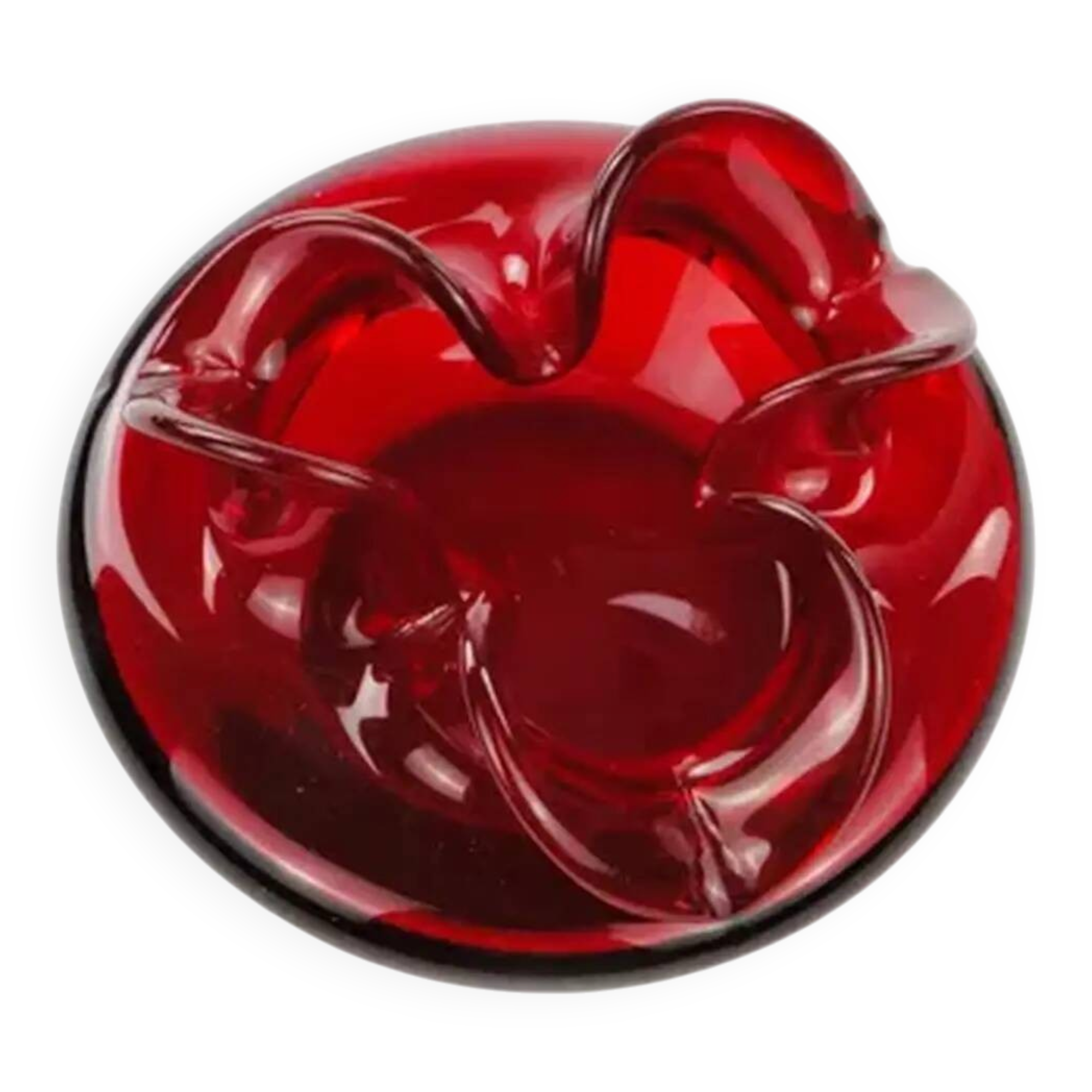 Donkey desk organiser, modernism, red glass, designed by C. Zuber, Poland, 1970s