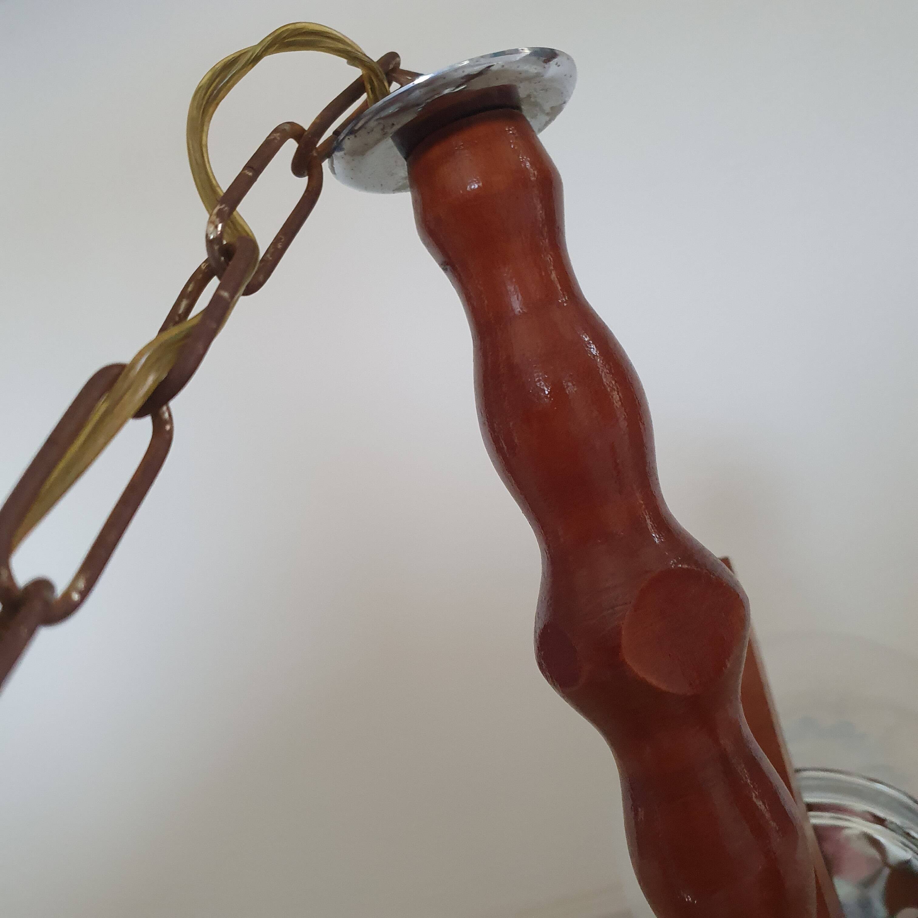 Lustre 3 branches Design Mazzega verres Murano