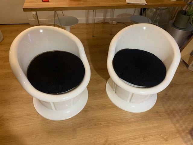 A pair of vintage Ikea armchairs designed by Knut and Marianne Hagberg