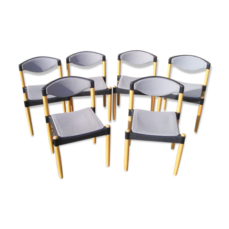 Set of 6 Strax chairs produced by Casala in 1989 design Hartmut Lohmeyer