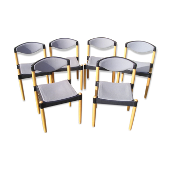 Set of 6 Strax chairs edited by Casala in 1989 design Hartmut Lohmeyer