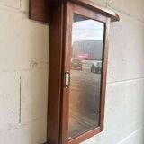 Armoire murale vintage / mini vitrine / armoire murale : verre & bois