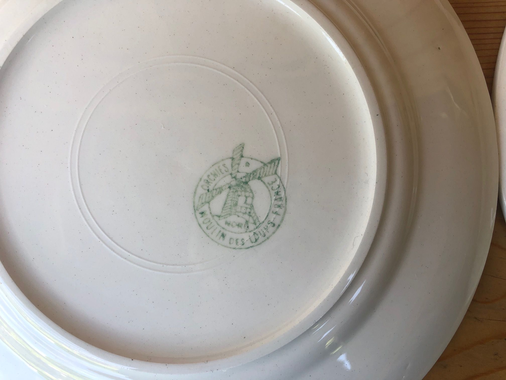 Set of 6 plates to desert Moulin des loups model tablecloth 50s/60s.
