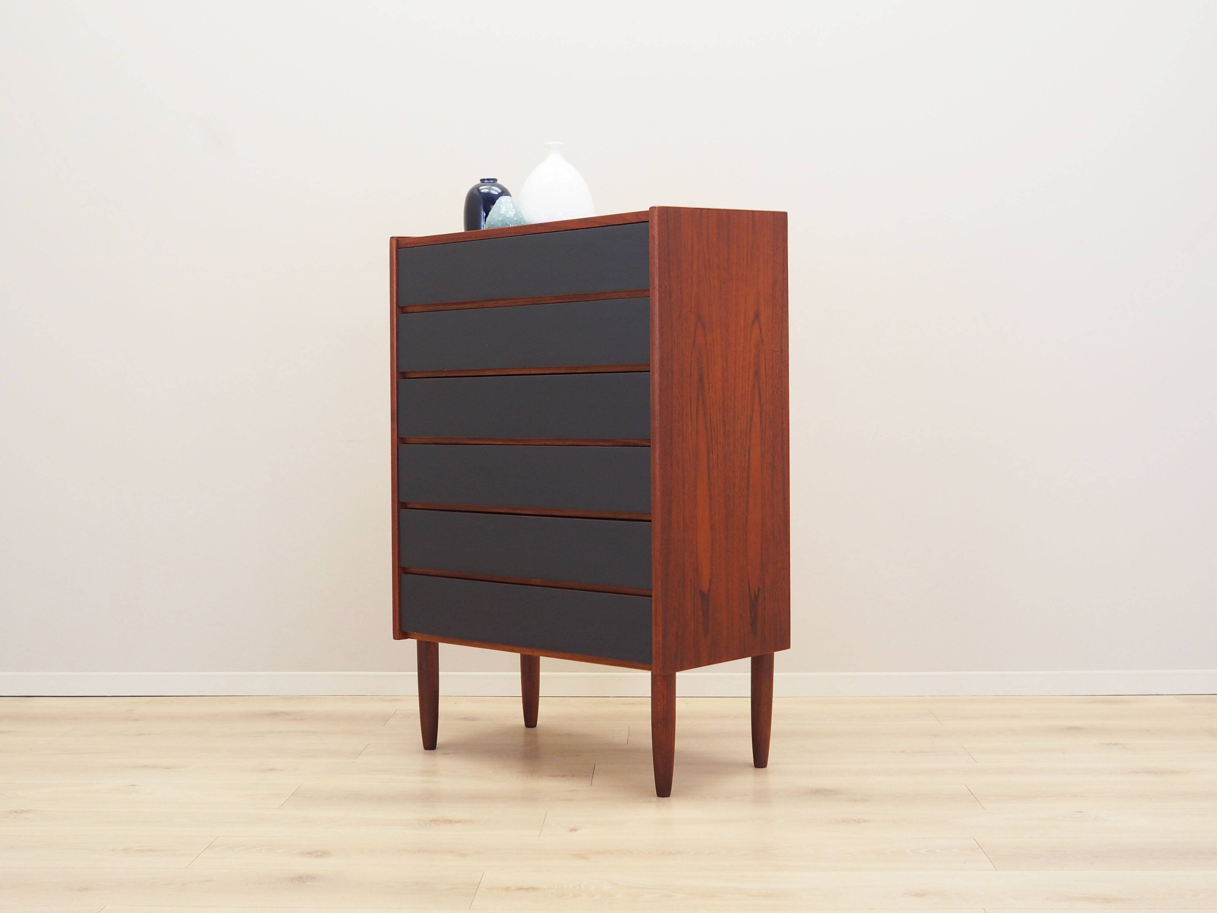 Teak chest of drawers, Danish design, 1970s, production: Denmark