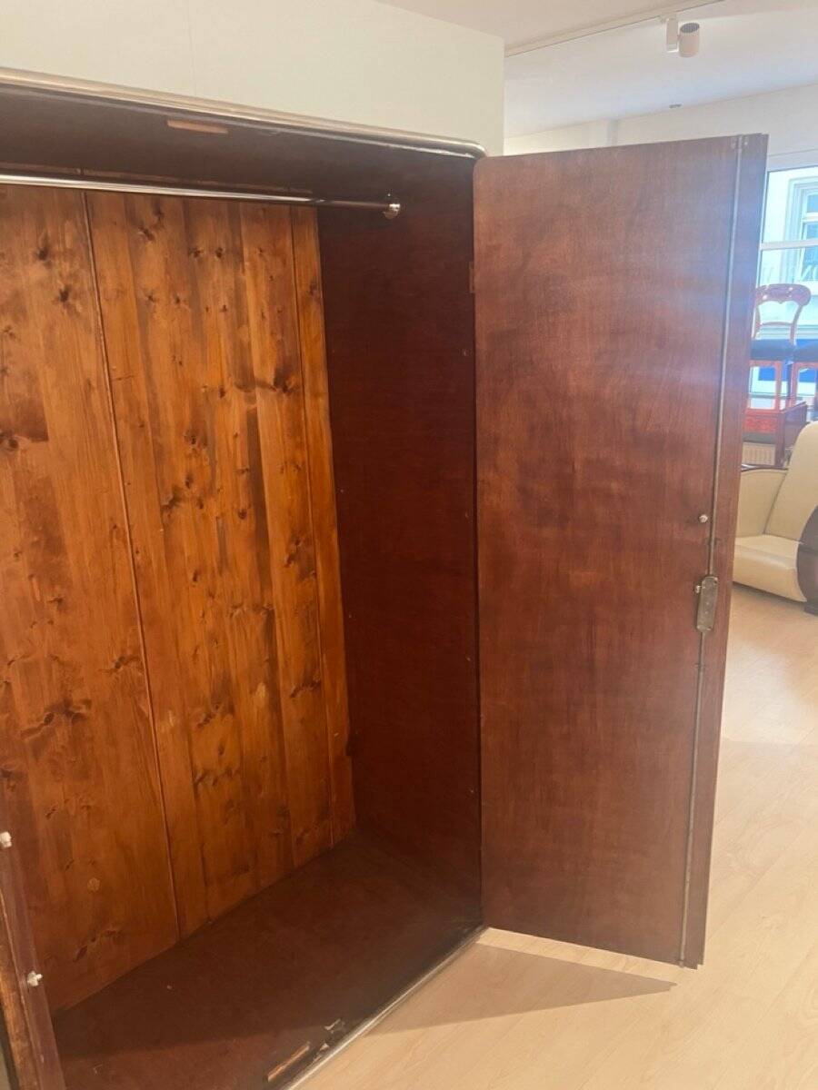 Bauhaus Wardrobe in Palisander Optic, Steel Tube and Chrome, Germany, 1930s