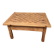 Table basse originale ancienne en bois blond doré