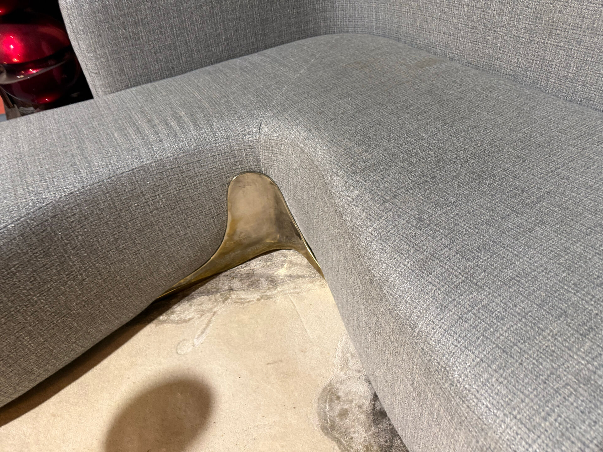 Sofa design fabric and brass