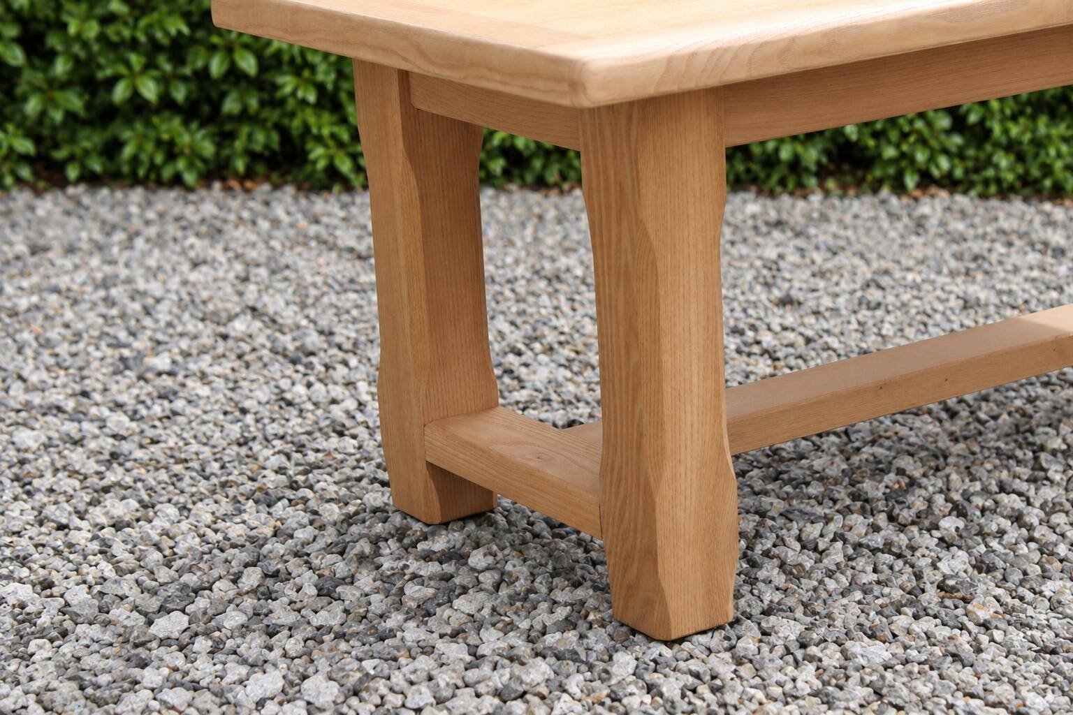 Table basse vintage en chêne style table de ferme – bois naturel – 103 cm