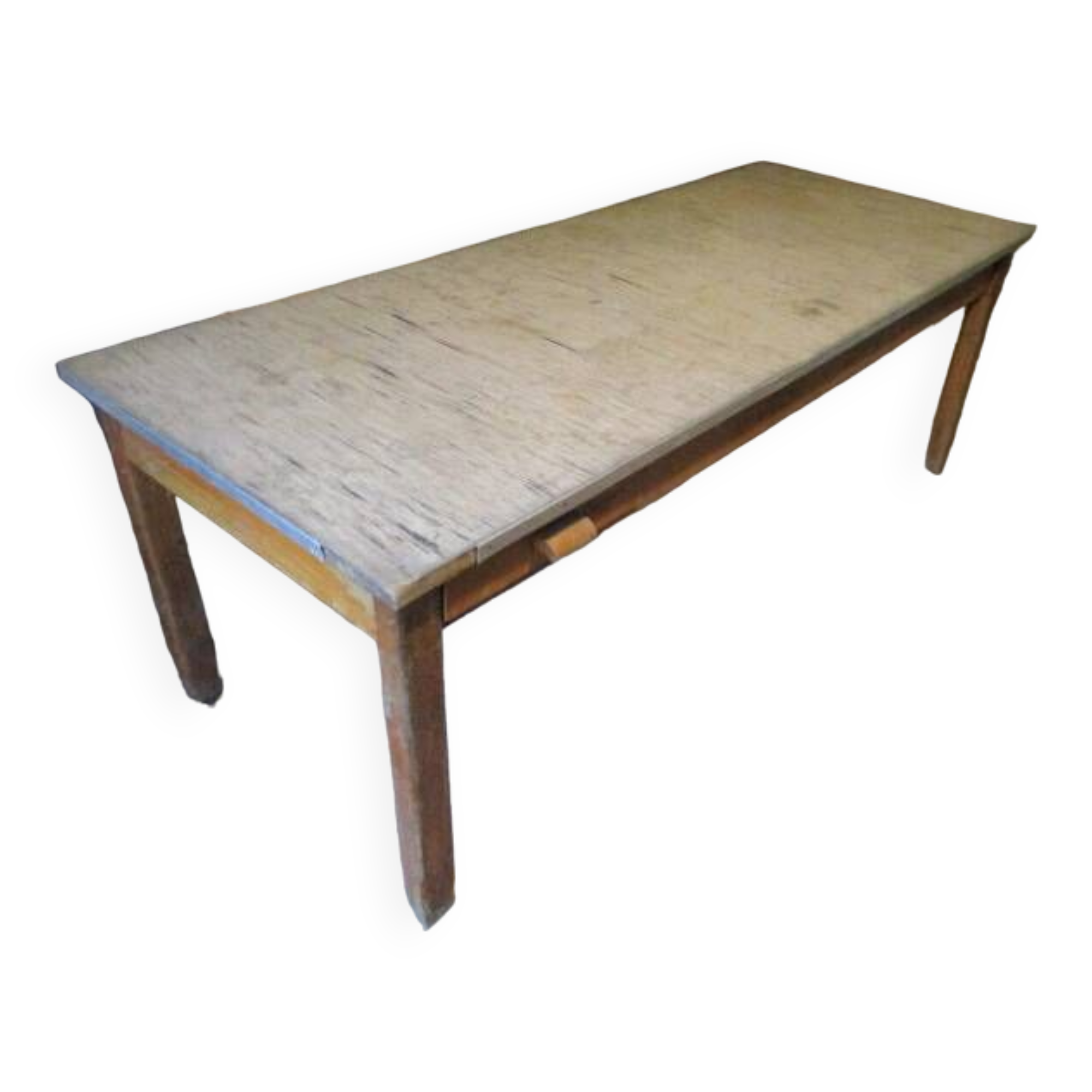 Long school table from the 50s with white top