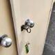 beautiful 2-door IVORY wooden linen wardrobe from the 1960s