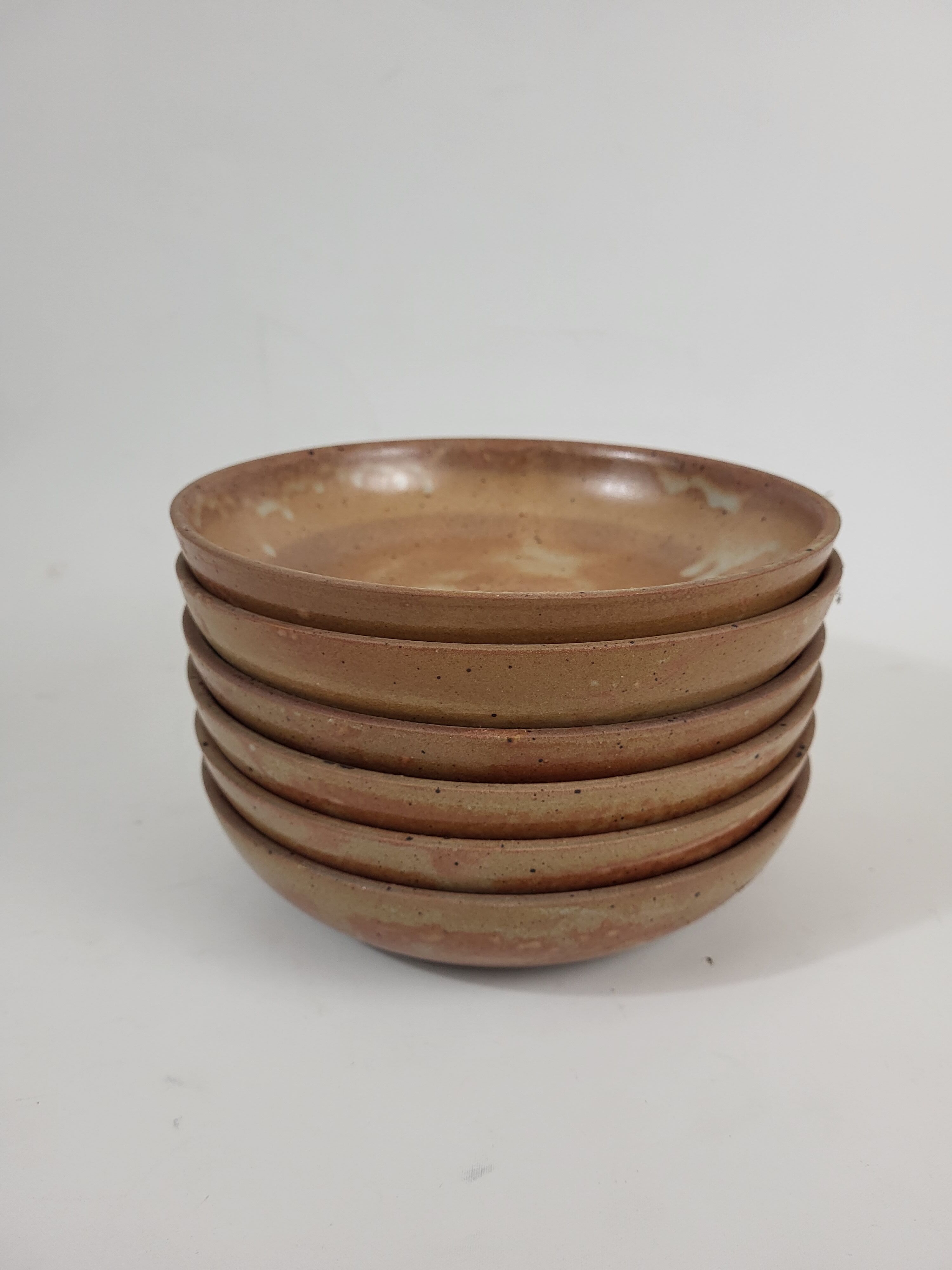 Set of 6 hollow plates in Puisaye stoneware