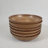 Set of 6 hollow plates in Puisaye stoneware