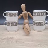 Set of 4 Murielle Boch coffee cups 1960