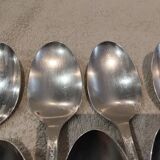 11 silver-plated soup spoons by Christofle Villeroy & Boch, striped