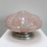 Large Art Deco ceiling light in pink Clichy glass